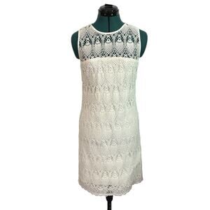 Trina Turk Dressed Bisti White Lace‎ Dress Size 6 Sleeveless Party